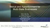 Nexus and Apportionment for Multi-state Businesses  icon
