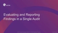 Evaluating & Reporting Findings in a Single Audit icon