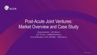 Post-Acute Joint Ventures: Market Overview and Case Study  icon