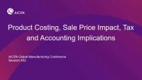Product Costing, Sale Price Impact, Tax and Accounting Implications icon