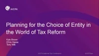 Planning for the Choice of Entity in the World of Tax Reform: Part II icon