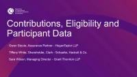 Contributions, Eligibility and Participant Data, Part I icon