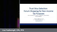 Situs Selection for Income Tax Purposes (EST, PFP) icon