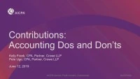 Contributions: Accounting Dos and Don'ts icon