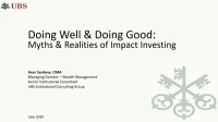 Doing Well & Doing Good: Myths & Realities of Impact Investing icon