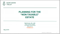 Planning for the Non-Taxable Estate icon