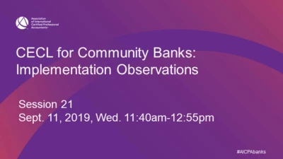 CECL for Community Banks: Implementation Observations icon
