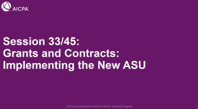Implementation of ASU 2018-08 Accounting for Grants & Contracts (Repeat of GOV1933) icon