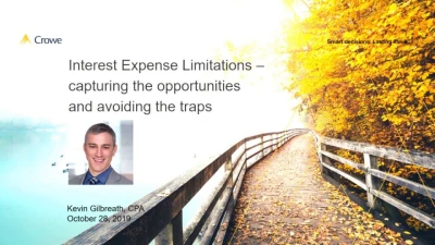 Tax Reform: Interest Expense Limitations - Capturing the Opportunities and Avoiding the Traps icon