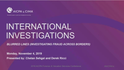 International Investigation: Blurred Lines - Investigating Fraud Across Borders icon