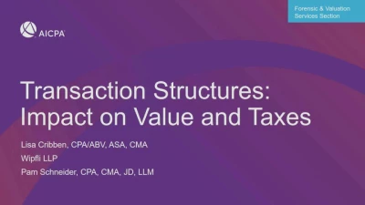 Transaction Structures and Impact on Value icon