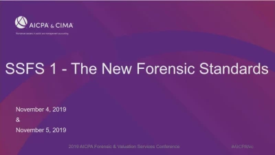 SSFS 1 - The New Forensic Standards (Repeated in Session 39) icon