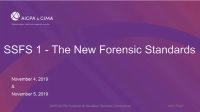 SSFS 1 - The New Forensic Standards (Repeat of Session 19) icon