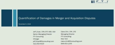 Quantification of Damages in Merger and Acquisition Disputes icon