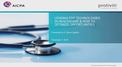 Leading ERP Technology in Healthcare and How to Optimize Opportunities (Sponsored by Protiviti) icon