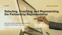 Selecting, Coaching and Representing the Partnership Representative icon
