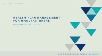 Managing Health Care Plans - Innovations and Impact of ProActive Plan Management on Financials icon