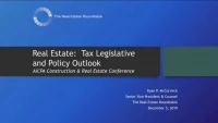 Real Estate: Tax Legislative and Policy Outlook icon