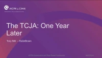 TCJA 2017 One Year Later icon
