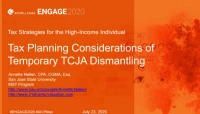 TAX2003. Tax Planning Considerations of Temporary TCJA Dismantling icon