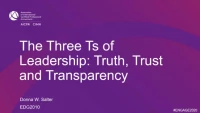 EDG2010. EDGE KEYNOTE: The Three Ts of Leadership: Truth, Trust and Transparency icon