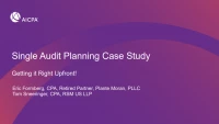 Single Audit Planning - Getting it Right Upfront icon