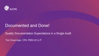 Documented and Done! Quality Documentation Expectations in a Single Audit icon