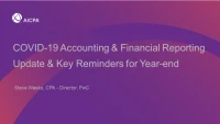 COVID-19 Accounting & Financial Reporting Update & Key Reminders for Year-end icon