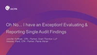 Oh No... I have an Exception! Evaluating & Reporting Single Audit Findings icon