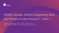 GASB Update: What's Happening Now and What's on the Horizon? - Part 1 icon