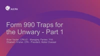 Form 990 Traps for the Unwary - Part 1 icon
