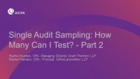 Single Audit Sampling: How Many Can I Test? - Part 2 icon