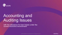 Accounting and Auditing Issues with the Allowance Under Current Economic Environment  icon