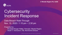 Cybersecurity Incident Response:  A Walk Through A Data Breach icon