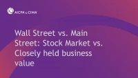 Wall Street vs. Main Street: Stock Market vs. Closely Held Business Value icon
