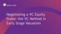 Negotiating a VC Equity Stake: the VC Method in Early Stage Valuation icon
