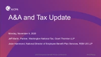 Welcome Remarks & A&A and Tax Update icon