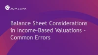 Balance Sheet Considerations in Income-Based Valuations - Common Errors icon
