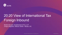 20:20 View of International Tax-Part III Foreign Inbound icon