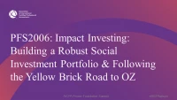 Impact Investing: Building a Robust Social Investment Portfolio & Following the Yellow Brick Road to OZ icon