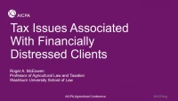 Tax Issues Associated With Financially Distressed Clients icon