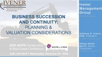Business Succession and Continuity: Planning and Valuation Considerations. icon