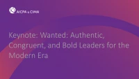 Keynote: Wanted: Authentic, Congruent, and Bold Leaders for the Modern Era icon
