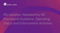 IRS Updates: Noteworthy IRS Procedural Guidance, Operating Status and Enforcement Activities  icon