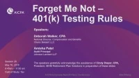 Forget Me Not - 401(k) Testing Rules icon