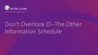 Don't Overlook O--The Other Information Schedule icon