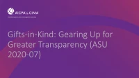 Gifts-in-Kind: Gearing Up for Greater Transparency (ASU 2020-07) icon