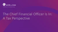 The Chief Financial Officer Is In: A Tax Perspective icon