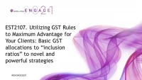 EST2107. Utilizing GST Rules to Maximum Advantage for Your Clients: Basic GST allocations to “inclusion ratios” to novel and powerful strategies icon