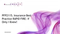 PFP2115. Insurance Best Practice RAPID FIRE: If Only I Knew! icon